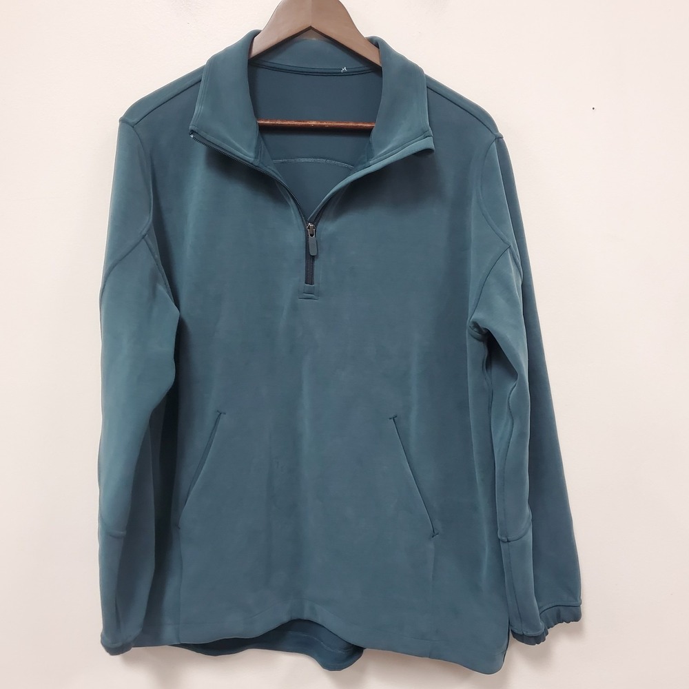 Lululemon Mens Softstreme Half Zip Sweatshirt Size L Blue Activewear Soft Cozy